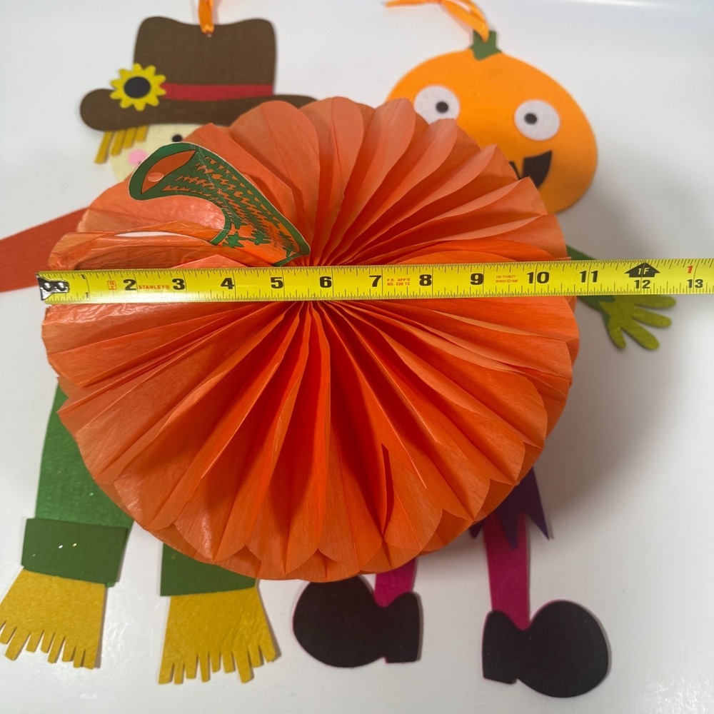 Unbranded Halloween Decor Set Multicolor Felt Scarecrow Pumpkin Trio - Picture 13 of 16